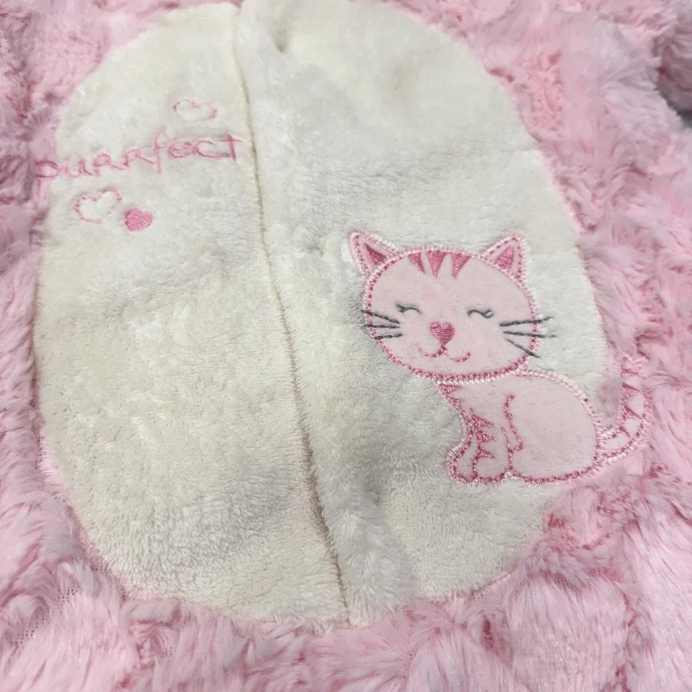 Infant Baby Girls Winter Jumpsuit 6M Pink‎ Fur Hooded Outfit Kitten Warm Fuzzy